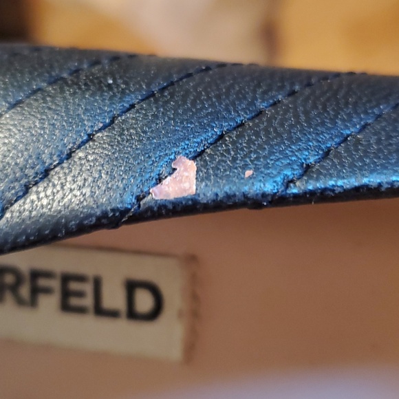 Karl largerfield womans black leather quilted.pumps.size 10. - Picture 7 of 8